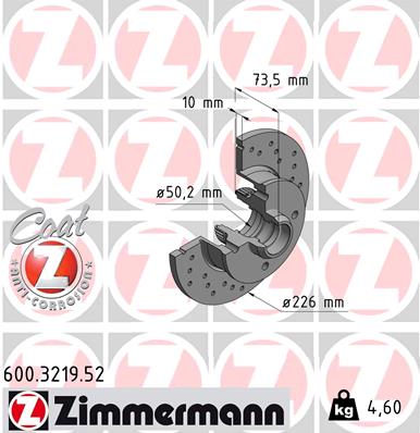 Disc frana ZIMMERMANN 600.3219.52