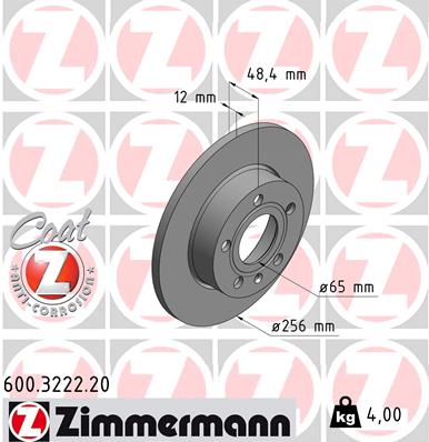 Disc frana ZIMMERMANN 600.3222.20