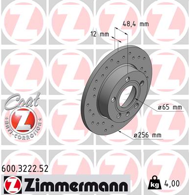 Disc frana ZIMMERMANN 600.3222.52