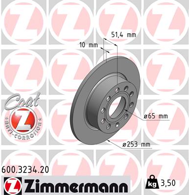 Disc frana ZIMMERMANN 600.3234.20