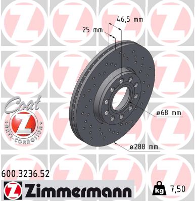 Disc frana ZIMMERMANN 600.3236.52
