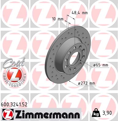 Disc frana ZIMMERMANN 600.3241.52