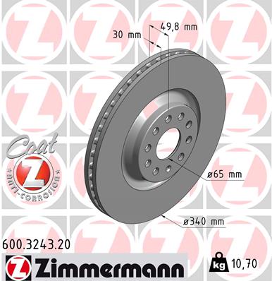 Disc frana ZIMMERMANN 600.3243.20