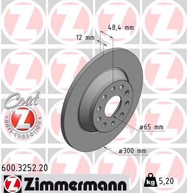 Disc frana ZIMMERMANN 600.3252.20