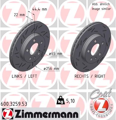 Disc frana ZIMMERMANN 600.3259.53