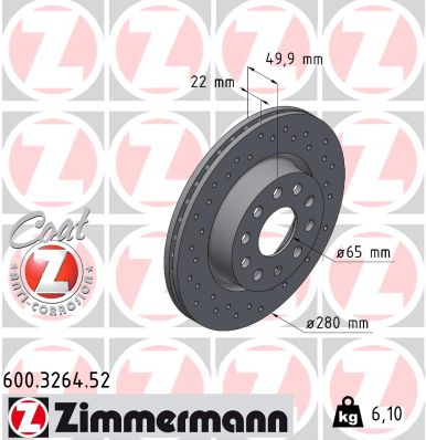 Disc frana ZIMMERMANN 600.3264.52