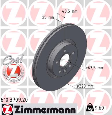 Disc frana ZIMMERMANN 610.3709.20