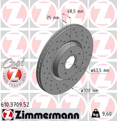Disc frana ZIMMERMANN 610.3709.52