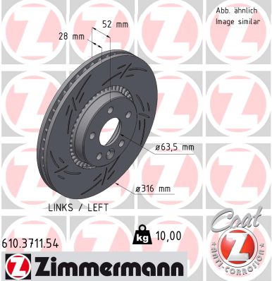 Disc frana ZIMMERMANN 610.3711.54