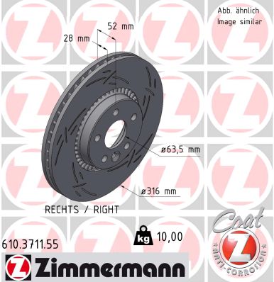 Disc frana ZIMMERMANN 610.3711.55