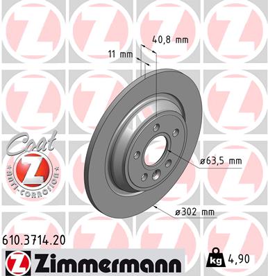 Disc frana ZIMMERMANN 610.3714.20
