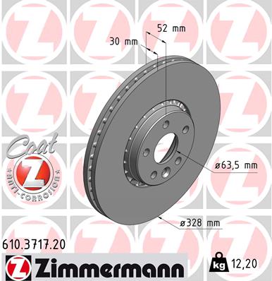 Disc frana ZIMMERMANN 610.3717.20