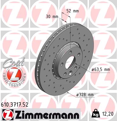 Disc frana ZIMMERMANN 610.3717.52