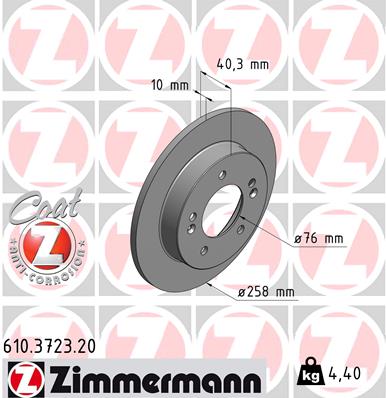 Disc frana ZIMMERMANN 610.3723.20