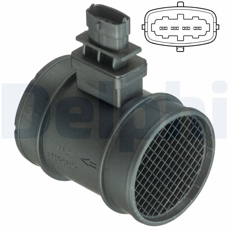 Senzor debit aer FIAT GRANDE PUNTO (199_) 1.3 D Multijet  diesel 75 cai DELPHI AF10400-12B1