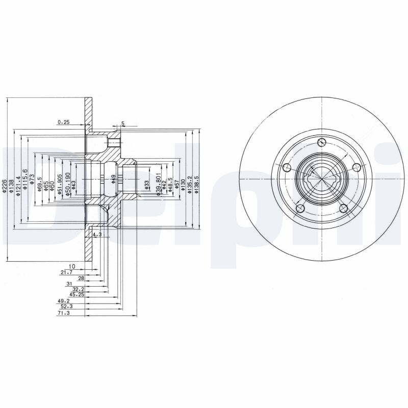 Disc frana DELPHI BG2714