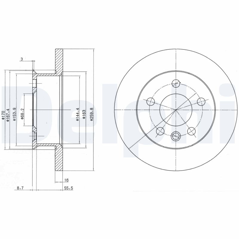 Disc frana DELPHI BG2716