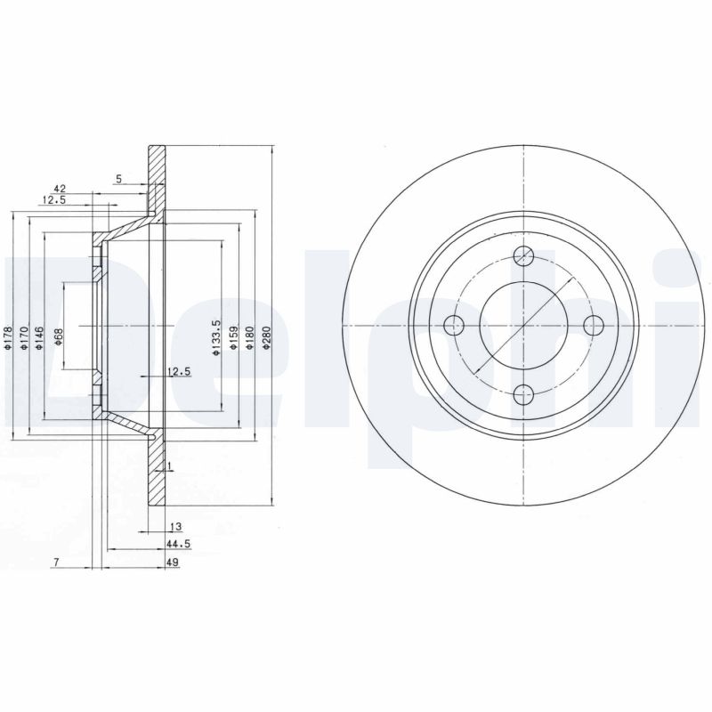 Disc frana DELPHI BG2783