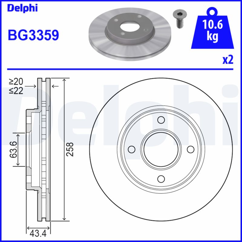 Disc frana DELPHI BG3359