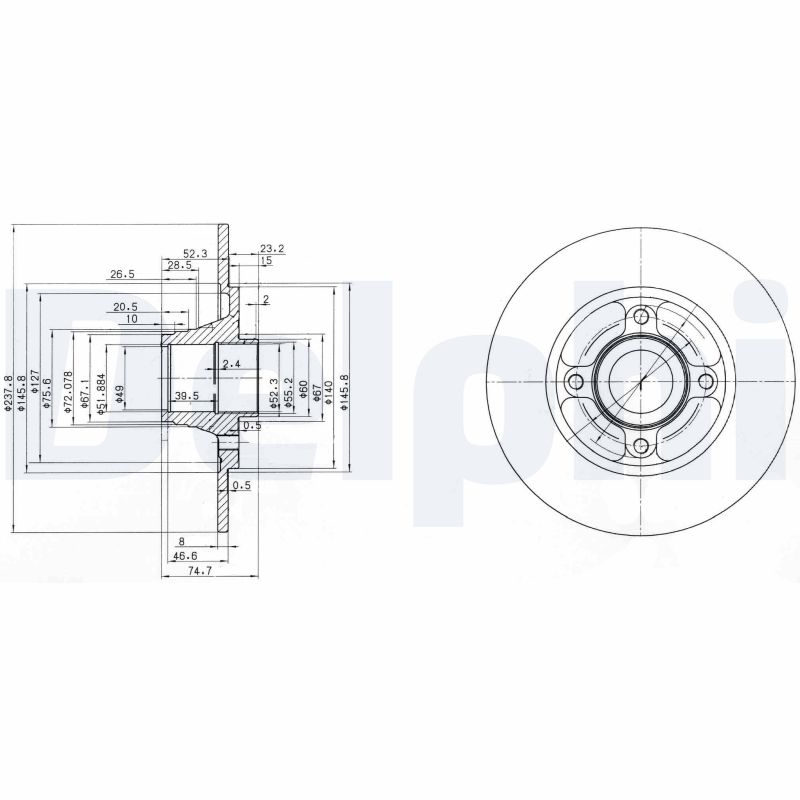 Disc frana DELPHI BG3360
