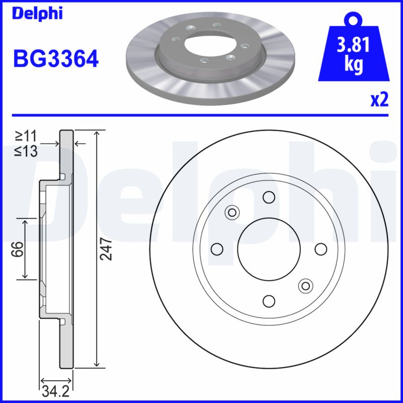 Disc frana DELPHI BG3364