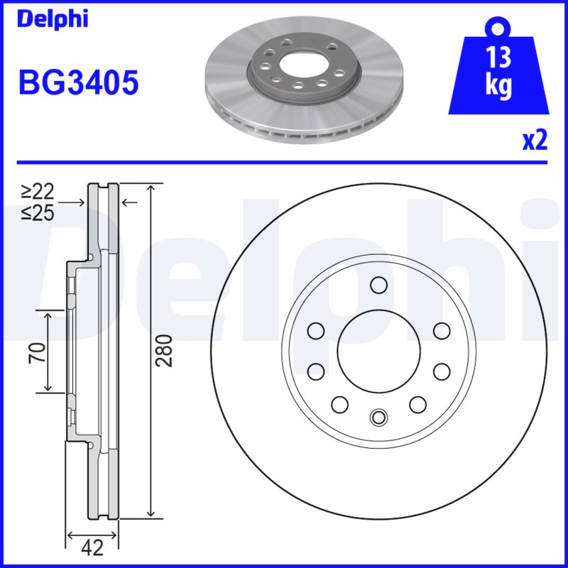 Disc frana DELPHI BG3405