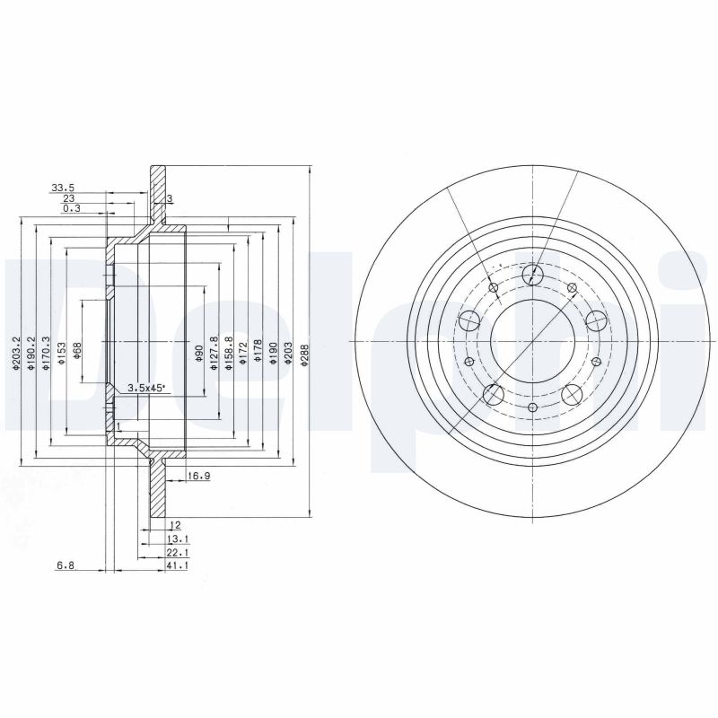 Disc frana DELPHI BG3515