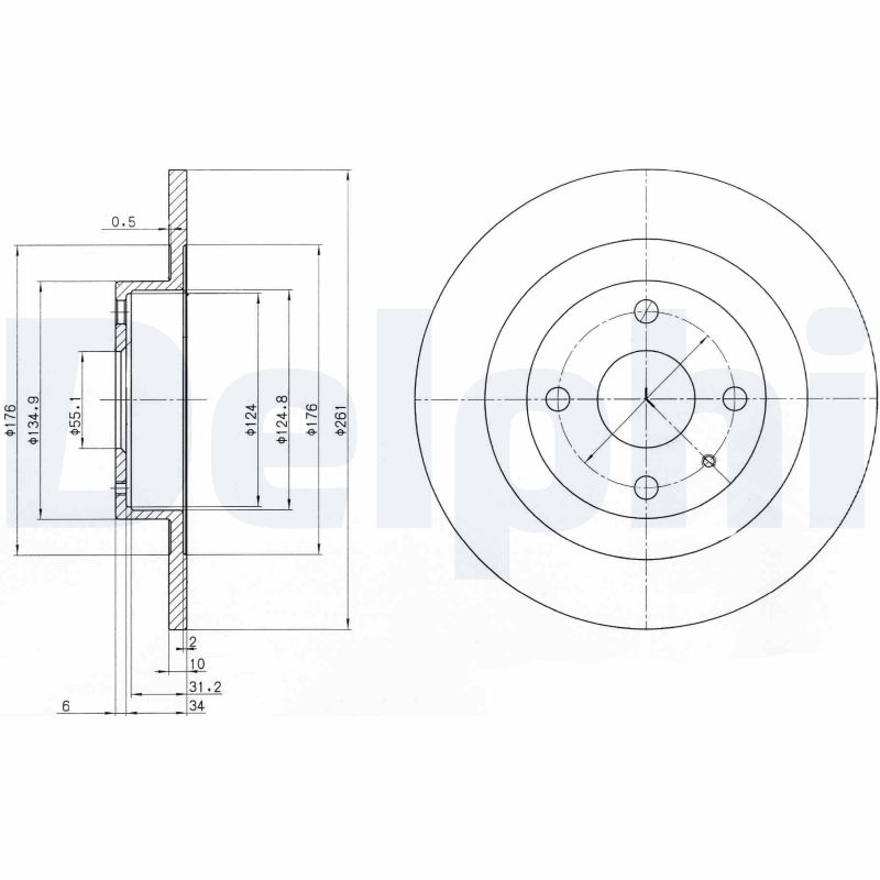 Disc frana DELPHI BG3556