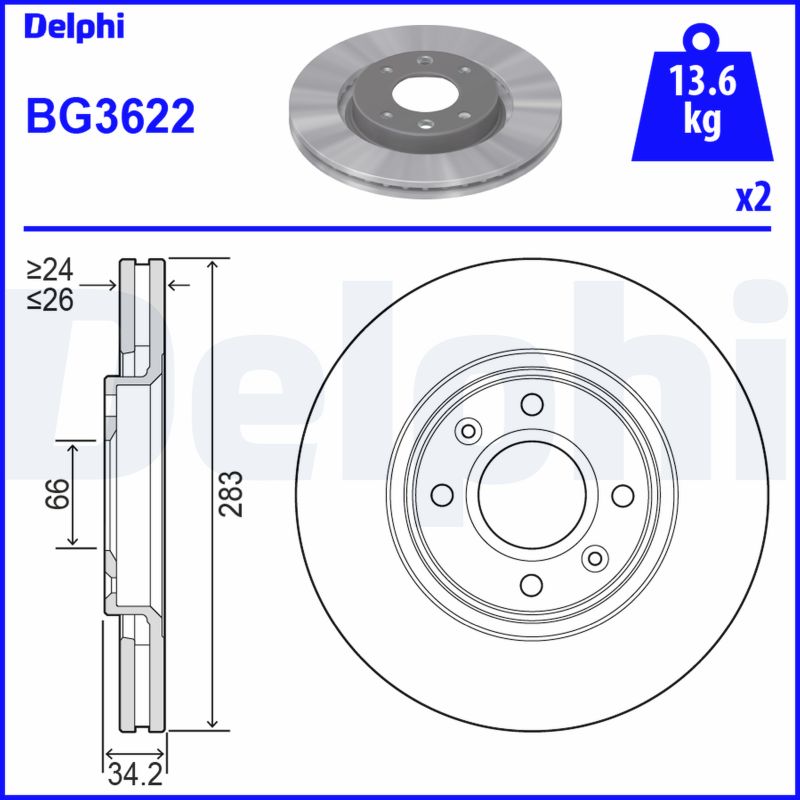 Disc frana DELPHI BG3622