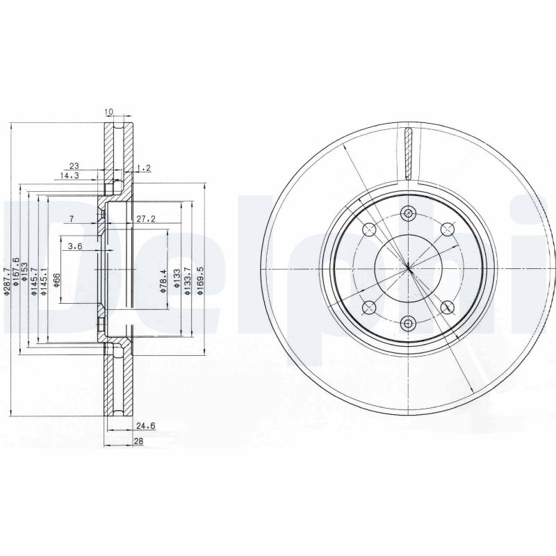 Disc frana DELPHI BG3675