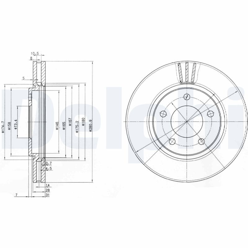 Disc frana DELPHI BG3715
