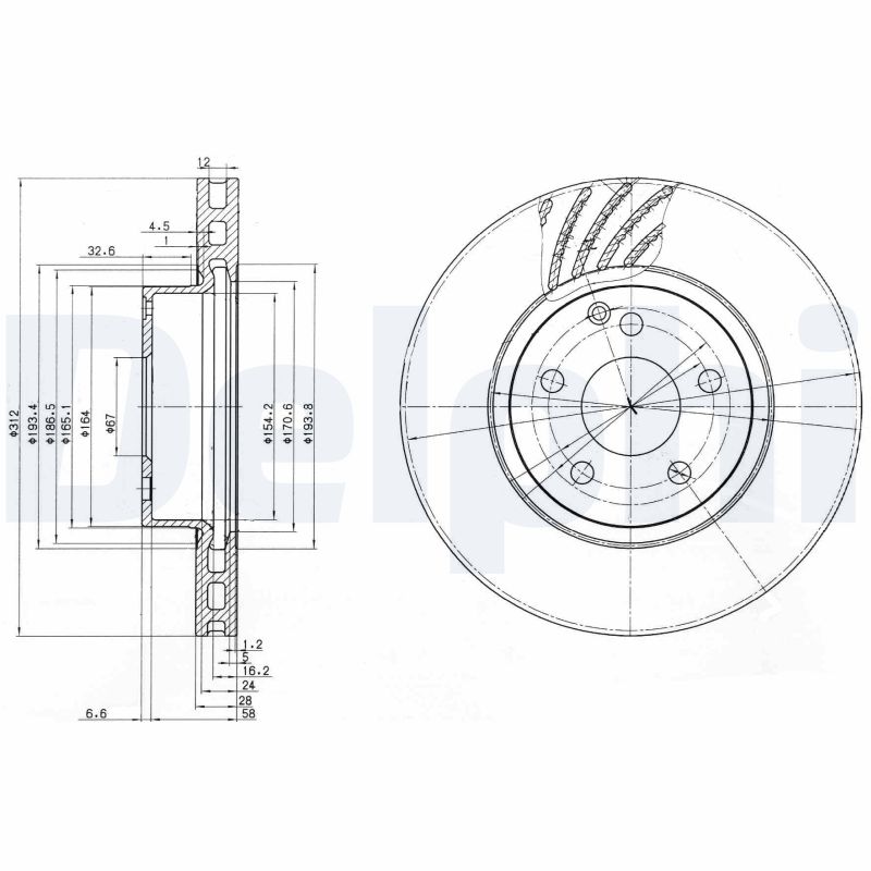 Disc frana DELPHI BG3756