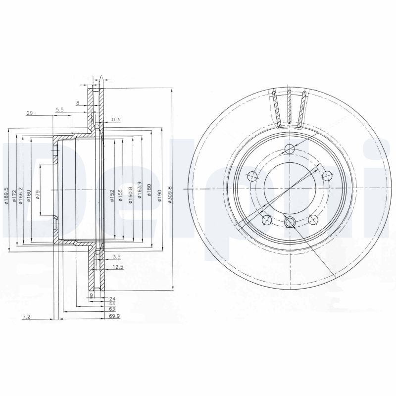 Disc frana DELPHI BG3870
