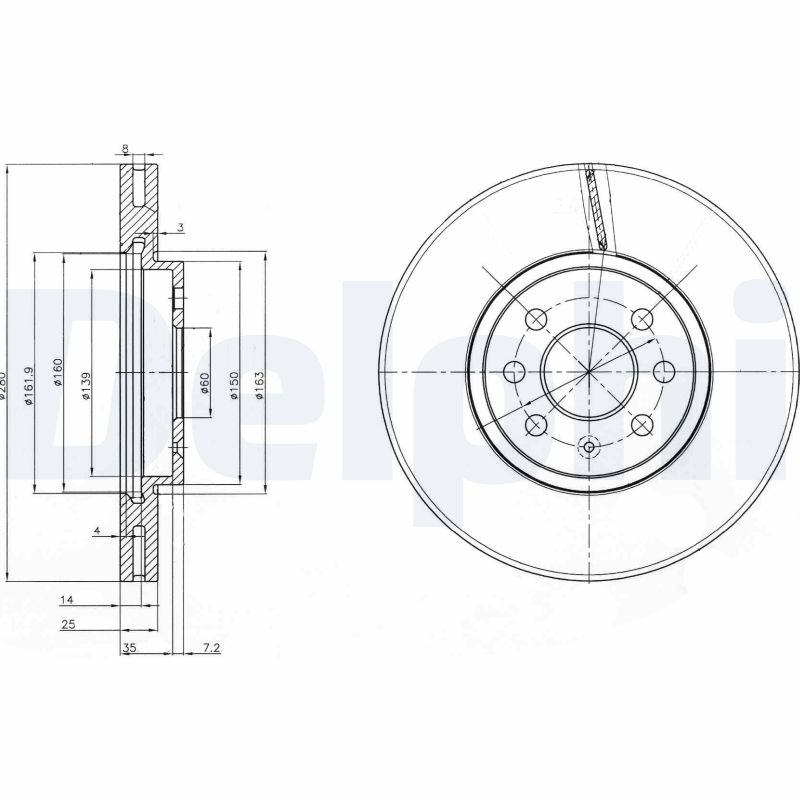 Disc frana DELPHI BG3989