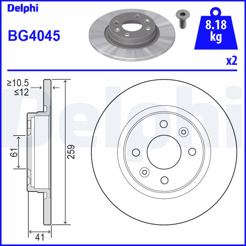 Disc frana DELPHI BG4045