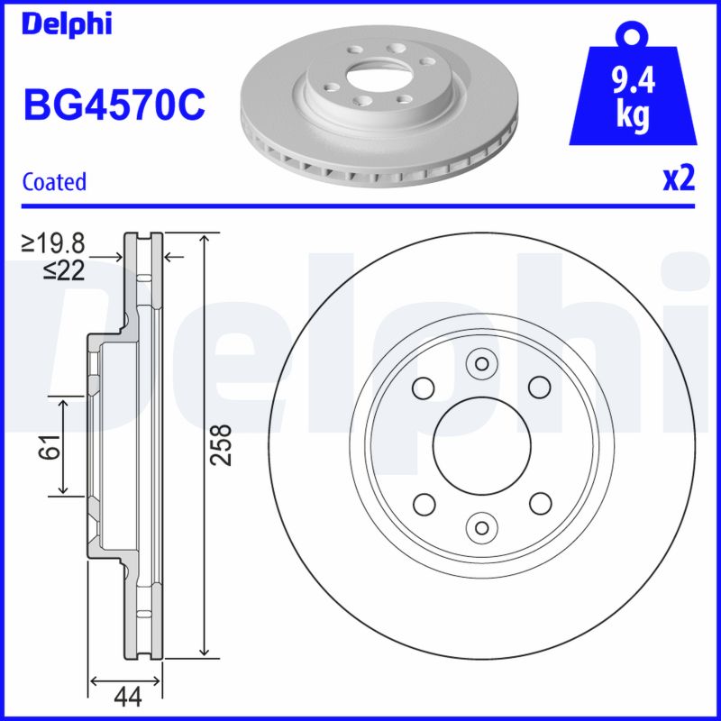 Disc frana DELPHI BG4570C