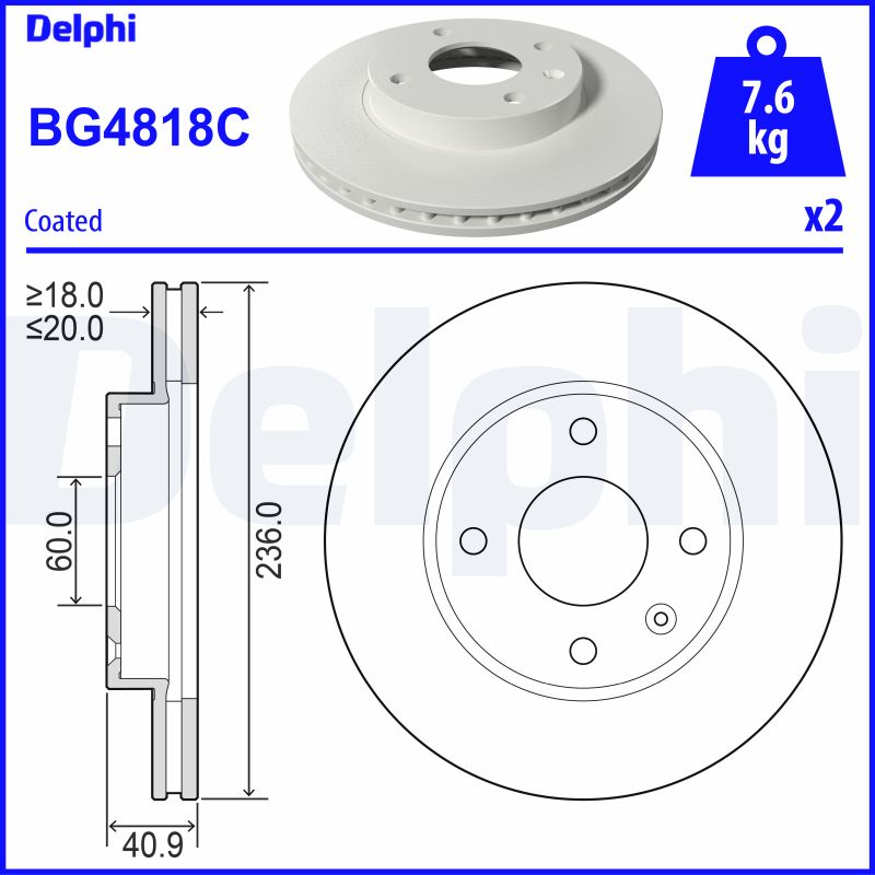 Disc frana DELPHI BG4818C