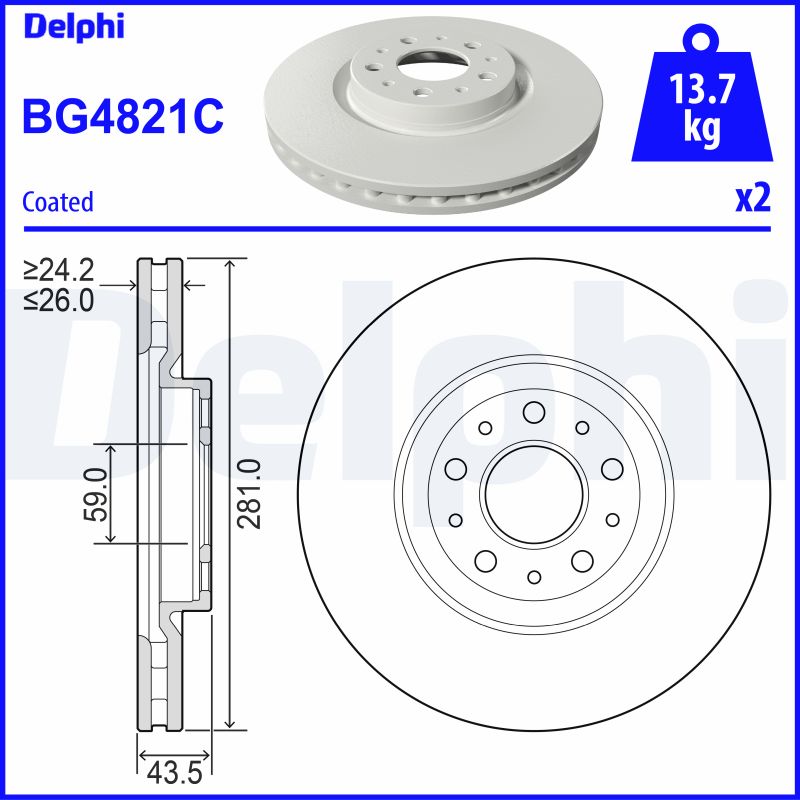 Disc frana DELPHI BG4821C
