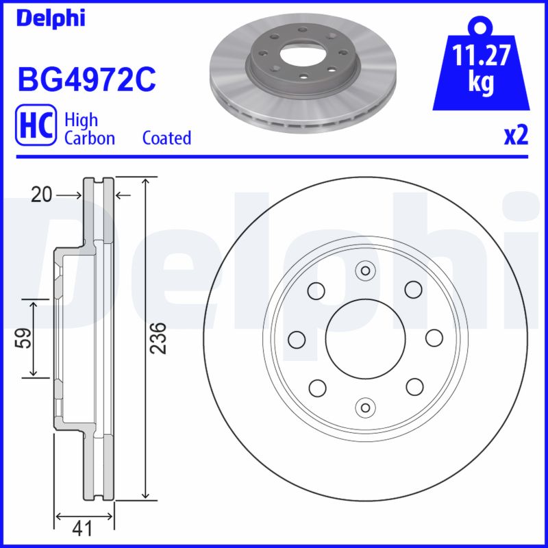 Disc frana DELPHI BG4972C