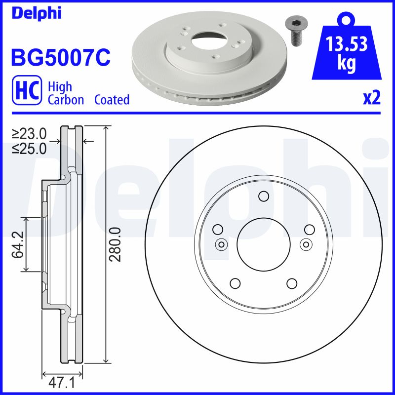Disc frana DELPHI BG5007C