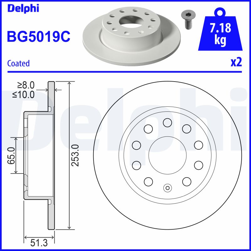Disc frana DELPHI BG5019C