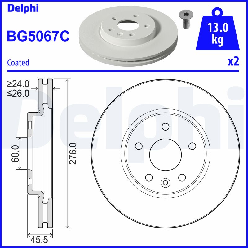 Disc frana DELPHI BG5067C