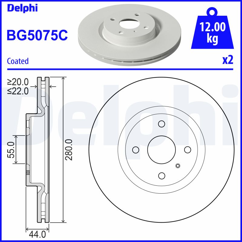 Disc frana DELPHI BG5075C