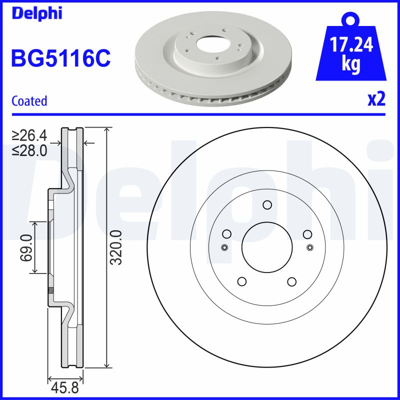 Disc frana DELPHI BG5116C