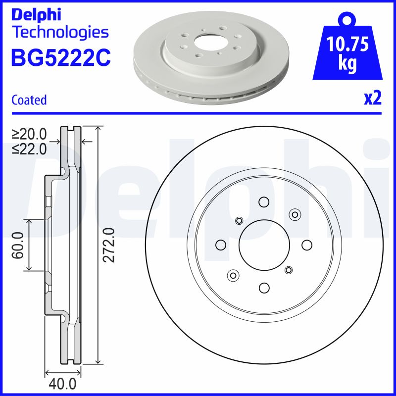 Disc frana DELPHI BG5222C