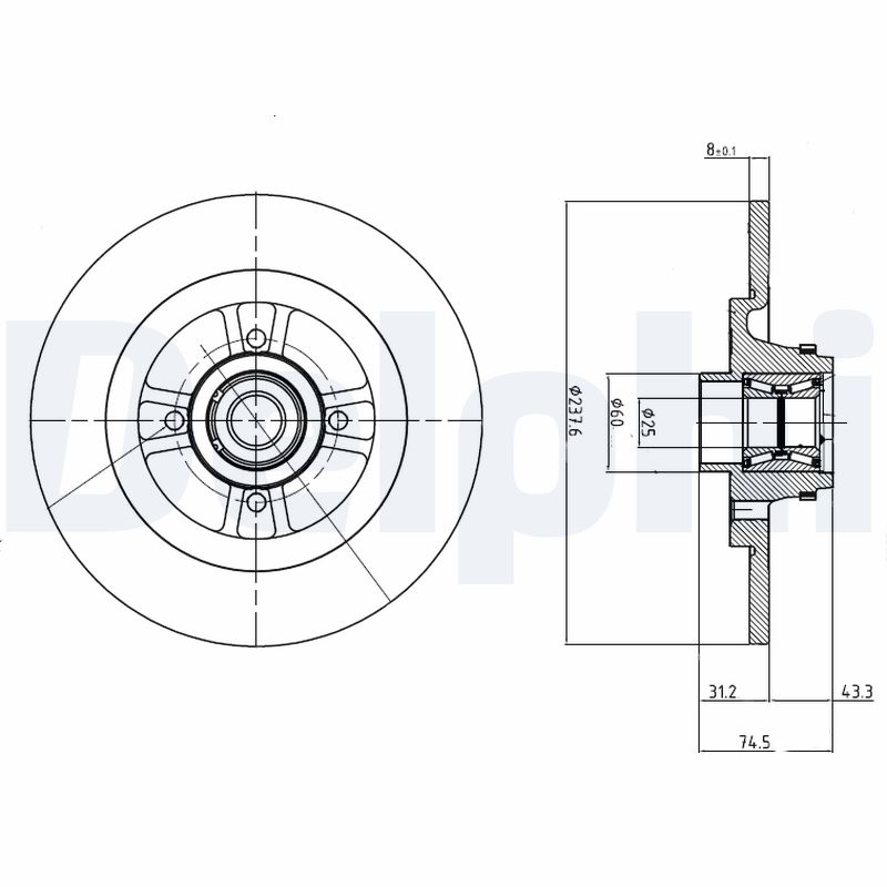Disc frana DELPHI BG9025RS