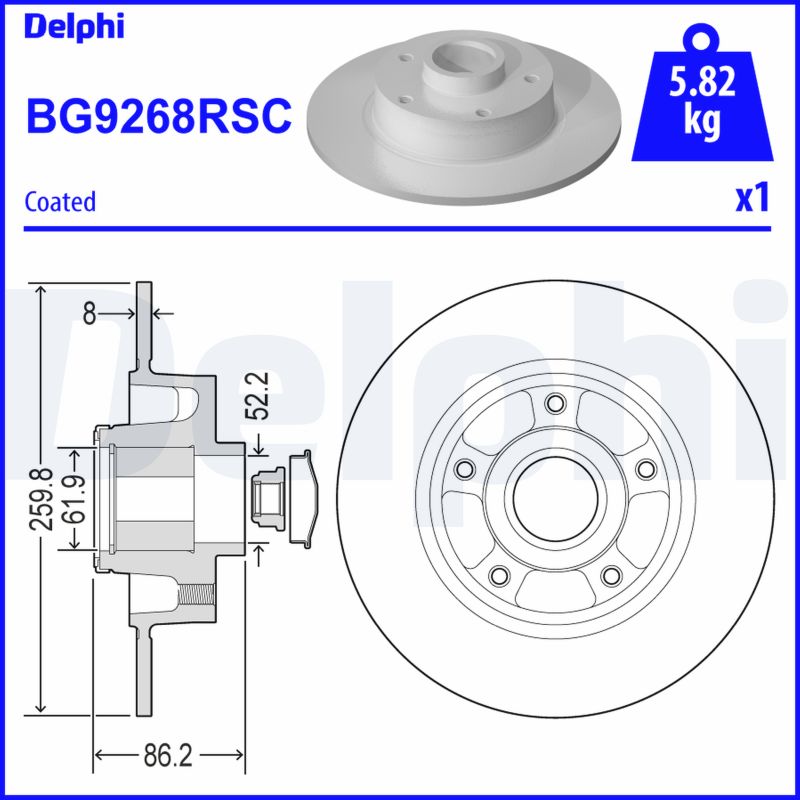 Disc frana DELPHI BG9268RSC