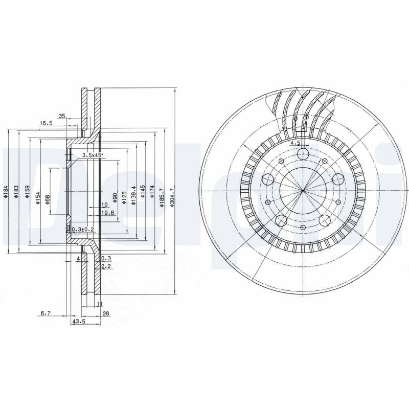 Disc frana DELPHI BG9514