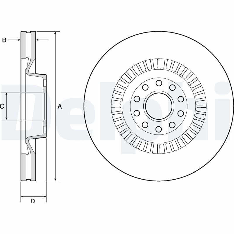 Disc frana VW PHAETON (3D1, 3D2, 3D3, 3D4, 3D6, 3D7, 3D8, 3D9) 5.0 V10 TDI 4motion  diesel 313 cai DELPHI BG9957