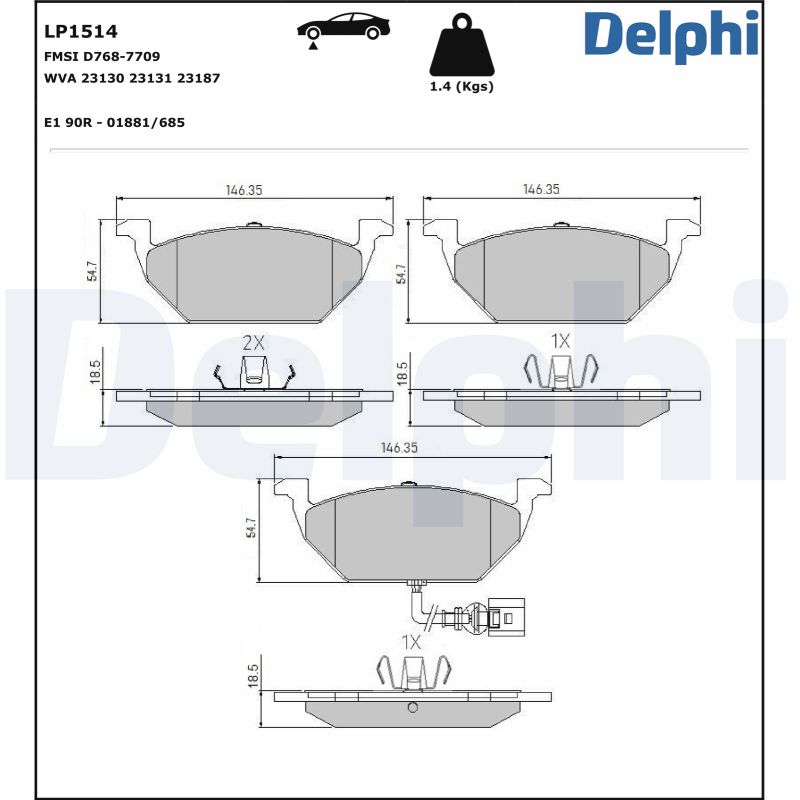 Placute frana DELPHI LP1514